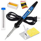Soldering Iron Kit 60W Adjustable Temperature 5-in-1 Electronics Repair Kit, Solder Wire, Stand, Sponge & Rosin Flux, Fast Heating Soldering Tool for Desoldering, DIY, Circuit Board, Electrical Repair - color: Soldering Iron Kit 7