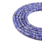 BEADIA Natural Blue Sodalite Spacer Beads Caps Loose Semi Gemstone for Beading Jewelry Making 6mmx3mm 38cm - color: Blue Sodalite, size: Round 6mm x 3mm