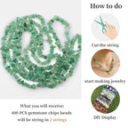 400pcs Natural Chip Stone Beads for Jewelry Making Green Aventurine 5-8mm Irregular Gemstones Healing Crystal Loose Rocks Bead Hole Drilled for Ring Earrings Necklace Bracelet Making DIY Art Crafts - color: Green aventurine (2 Strands-62")