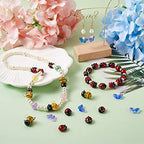 Pandahall 50Pcs Red Ladybug Bees Butterfly Lampwork Glass Beads Set Assorted Handmade Animal Insect Loose Spacer Beads for DIY Jewelry Bracelet Necklace Making (Hole: 1-2mm)