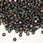 800pcs Number Beads Colorful Black Round Number Letter Beads 0-9 Mixed 4x7mm Plastic Shape Loose Beads for Jewelry Making Bracelets.