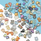 640pcs Shaped Animal Glass Beads for Jewelry Making, Shaped Cat/Rabbit/Duck/Bear/Dolphin Loose Spacer Beads for DIY Supplies Bracelets Necklaces Earrings - color: Animal style