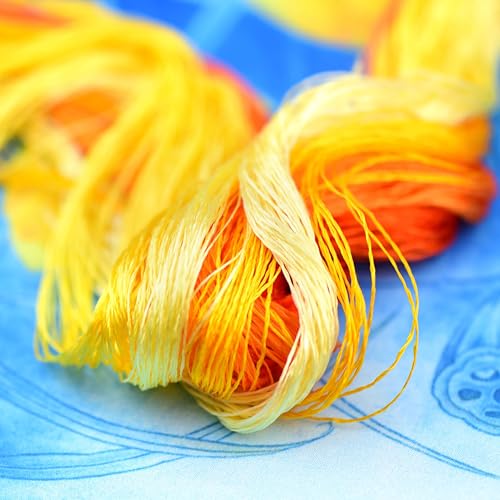 8 Skeins Mulberry Silk Floss Embroidery Thread Floss-Cross Stitch Threads China Silk Woven Jewelry Threads DIY Sewing Kits (04) - color: 04