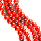 RayLineDo® 50Pcs 8mm Natural Red Turquoises Stone Round Beads Loose Beads Wholesale for Jewelry Making - color: Red Turquoise, size: 8mm