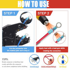 YNZDRWA Crimping Tool for Heat Shrink Connectors, Upgraded Wire Crimper Tool, Ratcheting Wire Terminal Crimper - Crimping Pliers - Ratchet Terminal Crimper for 10 to 22 AWG Wire