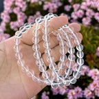 Adabele 1pc Natural Stretch Gemstone Bracelet 8mm (0.31") Bead 7" to 8.5 inch Healing Crystal Energy Quartz Chakra Jewelry Women Unisex Birthday Gift - color: Grade A Clear Crystal, size: 8 inch