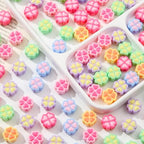 150pcs Acrylic Clover Beads Colorful Flower Beads Rainbow Clover Beads for Jewelry Making Handmade DIY Bracelet, Charms Keychain Craft Supplies (Rainbow Clover) - color: rainbow Clover
