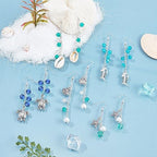 SUNNYCLUE 1 Box DIY 8 Pairs Ocean Theme Earring Making Kits Starfish Shell Sea Turtle Charms Pendants Cowrie Shell & Glass & Synthetical Turquoise Beads for Handmade Earrings Beginner - color: Golden Ocean Earrings