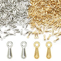 2000 Pieces Extender Chain Extended Extension Chains Tails Clasp Terminators Ends Beads Connector for Crafting (1000pcs Gold and 1000pcs Silver)