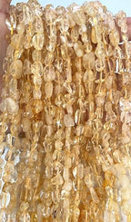6-8mm Natural Citrine Nuggets Oval Free Tumbled Pebble Semi Precious Gemstone Loose Stone Beads Approx 15.5 inch for DIY Jewelry Making - color: Citrine