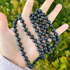 Adabele Premium 108 Mala Beads Malas Necklace - Natural Healing Gemstone Tibetan Buddhist Japa Prayer Meditation Reiki Chakra Stone Quartz Rock Women Men Jewelry - style: Grade A Black Tourmaline