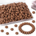 Sunrony 200Pcs Silicone Lentil Beads for Keychain Making, Bulk 12mm Silicone Abacus Spacer Beads for Necklace Bracelet Making Pens(Camel) - color: G-Camel