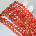 MJDCB Best Sellers Natural Stone Beads Faceted Polygon Red Agate Crystal Energy Stone Healing Power for Jewelry Making(8mm) - color: Red Agate