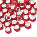 50 PCS Large Hole Beads Rhinestone European Bead Crystal Charm Spacer Rhinestone Beads for Pens Making Bulk Beadable Pens Jewelry Making Supplies DIY Crafts Bracelet(Red, 12mm) - color: Red