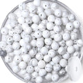 QINJIEJIE 100PCS Howlite Beads 8mm Natural Beads Round Loose Gemstone Bead for Bracelet Beading Crystal Jewelry Making DIY Necklace Earrings 0.32" - color: Howlite, size: 100PCS