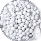 QINJIEJIE 100PCS Howlite Beads 8mm Natural Beads Round Loose Gemstone Bead for Bracelet Beading Crystal Jewelry Making DIY Necklace Earrings 0.32" - color: Howlite, size: 100PCS
