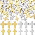 80 Pcs Cross Charms for Jewelry Making, Religious Cross Beads for Bracelets, Crosses for Jewelry Making, Bracelets, Necklaces, DIY Crafts (Gold, Silver) - color: 80pcs, 16x12mm, 13x9mm, Gold, Silver