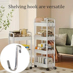 20Pcs J Shaped Stainless Steel Hanger Hook,Clip-on Wire Rack Hook, Hanging Sink Grid Hooks Wire Shelf Hooks for Kitchen Bedroom Office, Silver - color: Silver, size: 0.34"