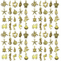 Sailanzi 100pcs Antique Golden Ocean Series Starfish Pendant Jewelry Making DIY Keychain Earrings Pendant Various Design Charms for Jewelry Making Bracelets Necklace (SN882) - color: SN882