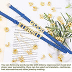 AUEAR, 130 Pack Gold A-Z 8mm Full Rhinestone Slide Charms Crystal Alphabet Letter Alloy for Bracelets Necklace Wristbands DIY Jewelry Making - color: Gold, size: 130 Pack