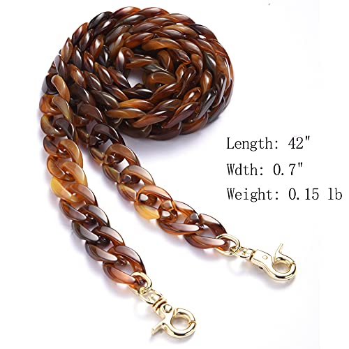 Aumey Clear White Black Brown Acrylic Chain Clutch Purse Strap Handles Bag Handbag Purse Replacement Chains 40 Inches - color: multicolored1