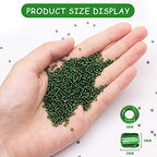 10100 Pcs Size 11/0 Glass Seed Beads, 2 mm Emerald Green Small Mini Spacer Loose Pony Beads for Jewelry Making and DIY Crafts - color: Emerald Green, size: Small