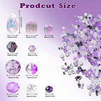 1000pcs Glass Beads for Jewelry Making Colorful Rainbow Craft Crystal Beads with Loose Beads Sparkly Beads for DIY Necklace Bracelet Earring(Purple) - color: Purple