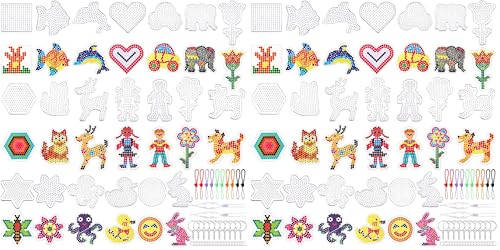 20 Pieces 5mm Fuse Beads Pegboards Clear Animal Shape Plastic Pegboards Craft Tray with 20 Pieces Colorful Cards for Kids DIY Craft Beads (Pack of 2) - size: zzzz-s (Pack of 2)