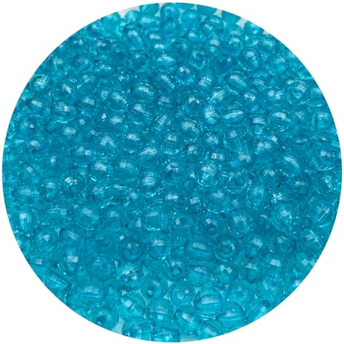 1000PCS 6MM Round Crystal Acrylic Beads Crystal Faceted Beads Spacer Beads for DIY Crafts Jewelry Making, Bracelets Necklaces Wind Chimes Suncatchers Loose Gemstones(64-Deep Blue) - color: 64-Deep Blue, size: 6MM