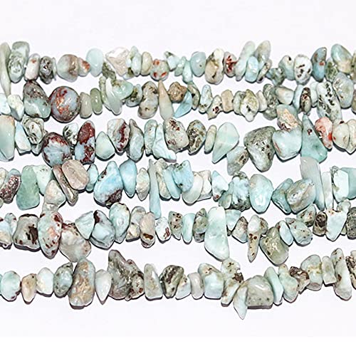 5-8mm Natural Larimar Gemstone Chips Loose Beads Semi Precious for Jewelry Making DIY Handmade Craft Supplies 1 Strand per Bag Approxi 34" - color: Larimar Chips