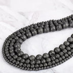 4mm 200pcs Natural Stone Round Beads Black Lava Genuine Stone Beading Loose Gemstone DIY Charm Smooth Beads for Bracelets Necklaces Earrings Hole Size 1mm (Black Lava 4mm) - color: Black Lava, size: 4mm
