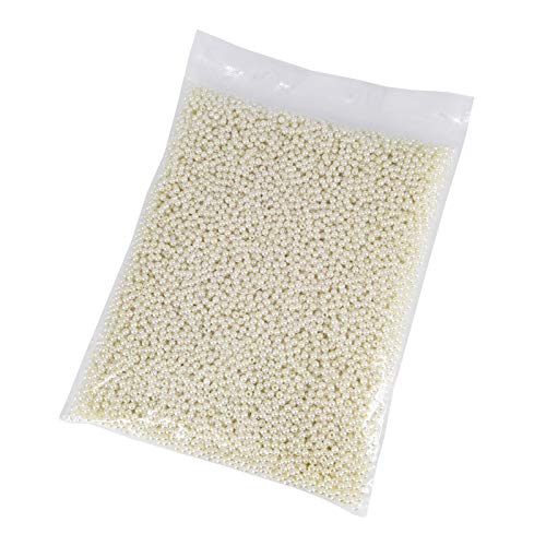 INSPIRELLE 7000pcs 4mm Ivory Art Faux Pearl Beads ABS Round Loose Spacer Beads for DIY Craft Necklaces Bracelets Jewelry Making - color: Ivory, size: 4mm