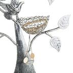 MyGift Silver Metal Jewelry Tree with Bird Nest - Holds up to 48 pair Earrings - color: Silver