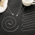 10 Pack Silver Necklace Set Delicate Square Rolo Chain Necklaces Bulk for Jewelry Making - color: Silver Box