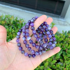 Adabele 1pc Natural Stretch Gemstone Bracelet 8mm (0.31") Bead 7" to 8.5 inch Healing Crystal Energy Quartz Chakra Jewelry Women Unisex Birthday Gift - color: Amethyst, size: 8 inch
