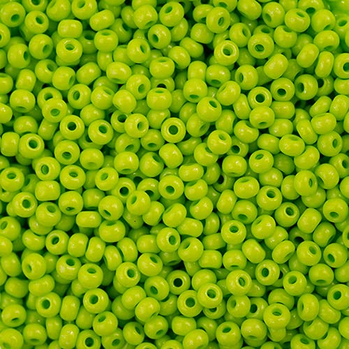 John Bead Czech Glass Seed Beads 11/0 Terra Intensive Light Green, 25 Grams of DIY Jewelry Making Beads Preciosa (Jablonex) - color: Light Green
