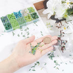 3000 Pcs 10 Colors Glass Bugle Beads, Green Series Screwy Bugle Beads Long Tube Seed Bead Loose Spacer Bead Bulk for DIY Crafting Jewelry Making - color: Green Series