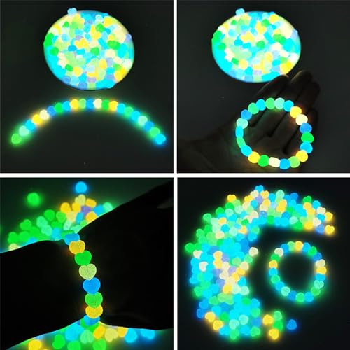 500pcs Glow in The Dark Mixed Acrylic UV Beads - Color Changing Heart Beads for Jewelry Making Bracelets - color: Mixed Colors Heart Beads