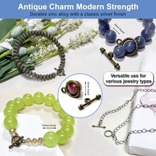 Heather's cf Toggle Jewelry Clasps – Durable Quality, Antique Plain Brass Finish Toggle Clasps & Closures for Necklace, Bracelet & Charms – Ideal for DIY, & Jewelry Making – Small (Set of 130) - color: Brass small