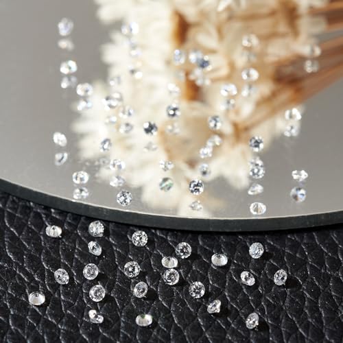 FASHEWELRY 500Pcs 1.5mm Cubic Zirconia Cabochons Tiny Rhinestone Clear Pointed Back Faceted Crystal Diamante Gems for Nail Art Craft Replacing Jewelry Grade AAA - color: Clear, size: 1.5mm