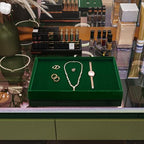 Green Velvet Jewelry Trays Stackable Jewelry Drawer Organizer Tray for Necklace Bracelets Rings Storage Display - size: 1 Grid