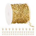 YOUBEIYEE 13 Feet Gold Plated Chain for Jewelry Making Stainless Steel Rhombic Clover Chains Bulk for Women Necklace DIY with Jewelry Accessories - color: Clover Rhombic Gold