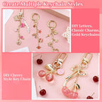 Wurosi 680 Pcs Keychain Making Kits, Pink DIY Bag Charm Kit, 78.74 Inch Chains, Key Chain Hooks, Jump Rings, Lobster Clasps, 225 Charms & Letter, Tools, Great for a Custom Gift, Party, or Family Activ - color: 680PCS Keychain Making Kit