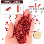 4000 Pcs Deep Red Glass Bugle Beads, 2 x 7 mm Embroidery Beads, Small Long Tube Seed Beads for Embroidery Craft Jewelry Making - color: Deep Red