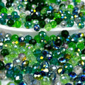390pcs Glass Beads for Bracelets Making, 8mm Green Series Faceted Crystal Loose Bulk Beads for Earring Necklace Jewelry Crafts DIY Suncatchers - color: Green