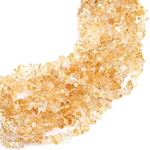 Genuine Citrine Chips Gemstone Beads 5-8mm Irregular Shaped Crystal Chip Stone Loose Bead for Jewelry Making 1 Strand 32" - color: Citrine