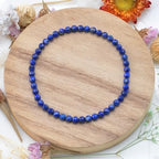 MASSIVE BEADS Natural Genuine Gemstone Beads Healing Crystal Chakra Reiki Jewelry Faceted Round Beads Bracelets 3mm - color: Lapis