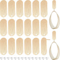 BENECREAT 20Pcs 18K Real Gold Plated Earring Studs, Oval Geometric Simple Style Ear Studs with Hole and 40Pcs Plastic Earring Backs for DIY Earring Jewelry Making, 21x8mm - color: Oval