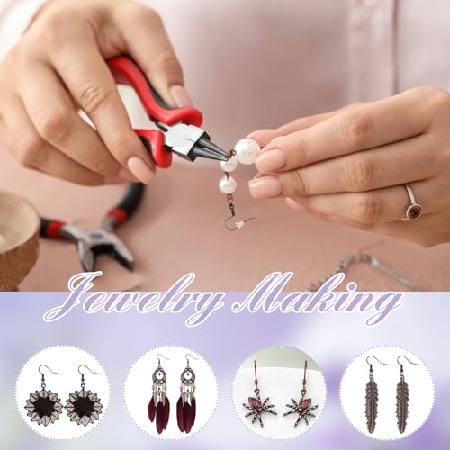 TOAOB 300pcs Earring Hooks Kits Red Copper French Ear Wires with Ball and Coil 18mm Fish Hook Earring Making Supplies with Jump Rings and Clear Silicone Ear Backs for DIY Jewelry Findings - color: Red copper