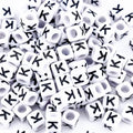 500Pcs Square Loose Letter Beads K 6X6mm Single Large Alphabet Beads for Friendship Jewelry Making - color: Square - K